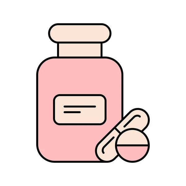 Health Medicine Tablet Bottle Icon — стоковый вектор