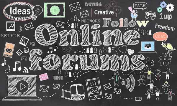 Connessione nei forum online — Foto Stock