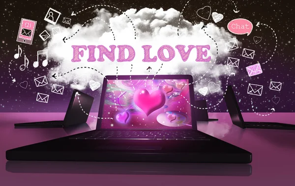 Vinden van liefde met online internet dating — Stockfoto