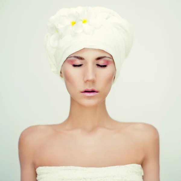 Beautiful portrait of a spa girl — Stock Photo, Image