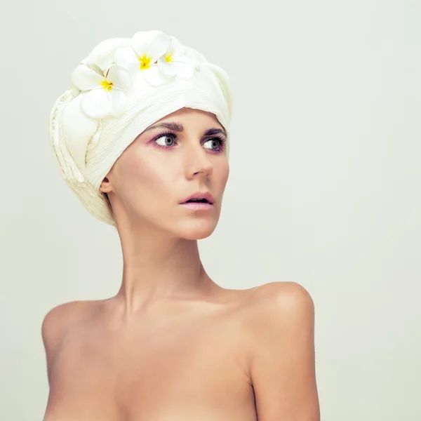 Beautiful portrait of a spa girl — Stock Photo, Image