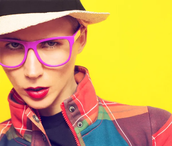 Hipster fashion girl — Stock Photo, Image