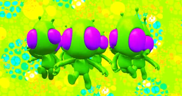 Minimale Beweging Ontwerp Animatielijn Grappige Alien Abstracte Kosmische Ruimte — Stockvideo