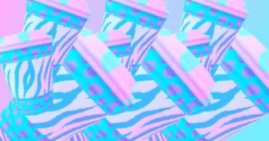 4K animasyon döngüsü. Soyut, renkli, soğuk bir arka plan. Tasarım ve müzik için ideal yaratıcı modern duvar kağıdı