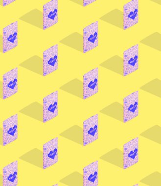 Kusursuz 3D eşölçülü model. Minimum tasarım. Yaratıcı şeker kutusu. Xoxo 'ya mesaj at. Şeker dükkanı, Sevgililer Günü, doğum günü partisi konsepti