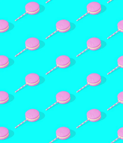 Płynny Wzór Izometryczny Renderowania Minimalny Projekt Loli Pop Słodkie Cukiernie — Zdjęcie stockowe