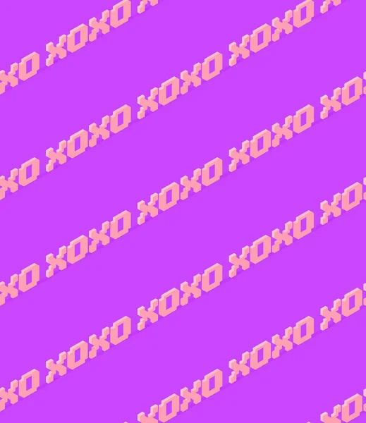 Naadloze Weergave Isometrische Patroon Minimaal Ontwerp Creatieve Tekst Xoxo Snoepwinkel — Stockfoto