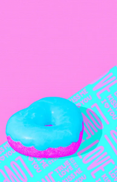 Rendern Mode Collage Isometrie Szene Kreative Donuts Herz Valentinstag Party — Stockfoto