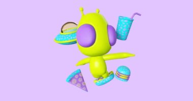 Minimum hareketli 3D sanat. Yaratıcı modern animasyon