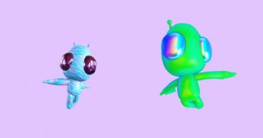 Minimum hareketli 3D sanat. Yaratıcı modern animasyon