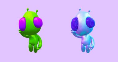 Minimum hareketli 3D sanat. Yaratıcı modern animasyon