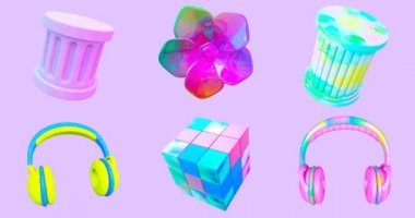 Minimum hareketli 3D sanat. Yaratıcı modern animasyon