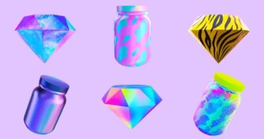 Minimum hareketli 3D sanat. Yaratıcı modern animasyon