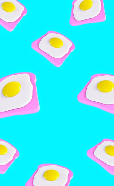Καθιστούν Τηγανητά Αυγά Κομψό Φόντο Μοτίβο Μοντέρνο Ελάχιστη Ταπετσαρία — Φωτογραφία Αρχείου