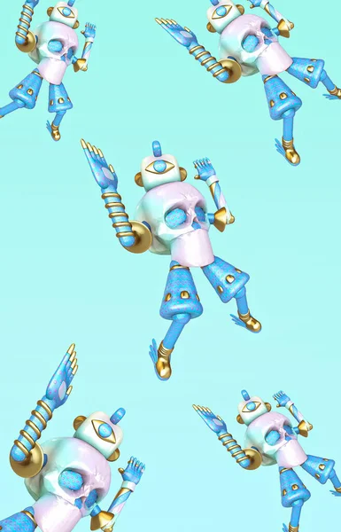 Minimalistische Stilisierte Collage Tapetenkunst Lustige Mode Monster Charaktere Hintergrund — Stockfoto