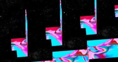 4K animasyon döngüsü. Soyut renkli soğuk geometri arka planı. Tasarım ve müzik için ideal yaratıcı modern duvar kağıdı .