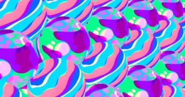 4K animasyon döngüsü. Soyut renkli soğuk geometri arka planı. Tasarım ve müzik için ideal yaratıcı modern duvar kağıdı .