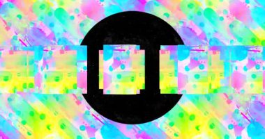 4K animasyon döngüsü. Soyut renkli soğuk geometri arka planı. Tasarım ve müzik için ideal yaratıcı modern duvar kağıdı .