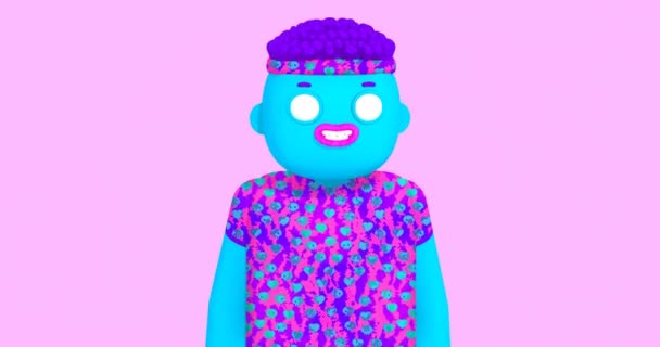 Мінімальний Дизайн Руху Творчий Стильний Персонаж Хлопчика Смішна Анімація Відео — стокове відео