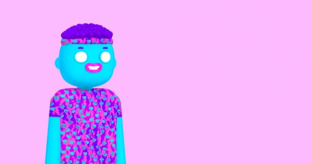 Diseño Movimiento Mínimo Creativo Elegante Personaje Boy Animación Divertida Video — Vídeo de stock