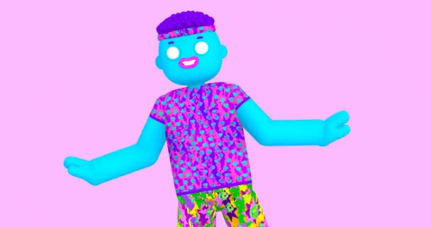 Minimal Motion Design Creative Stylish Boy Character Funny Animation Video — Stock Video