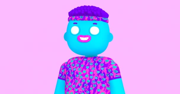 Diseño Movimiento Mínimo Creativo Elegante Personaje Boy Animación Divertida Video — Vídeos de Stock