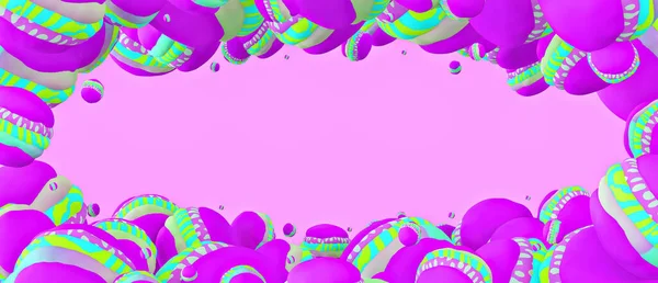 Escena Renderizado Estilizada Minimalista Creativo Bolas Púrpura Fondo —  Fotos de Stock