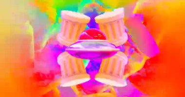Looped 4k animation. 2d, 3d Crazy chaos mix of fashion objects and characters. Ideal creative modern clip for music background .