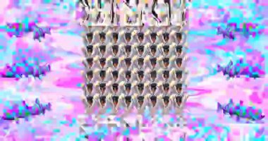 Looped 4k animation. 2d, 3d Crazy chaos mix of fashion objects and characters. Ideal creative modern clip for music background .