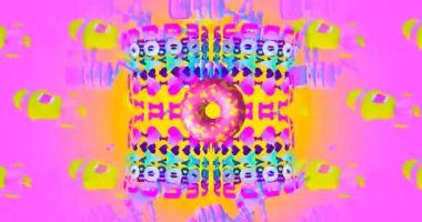 Looped 4k animation. 2d, 3d Crazy chaos mix of fashion objects and characters. Ideal creative modern clip for music background .