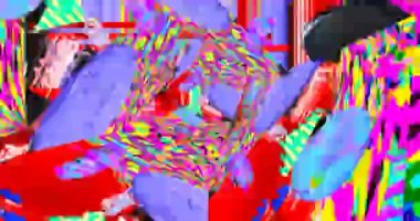 Looped 4k animation. 2d, 3d Crazy chaos mix of fashion objects and characters. Ideal creative modern clip for music background .