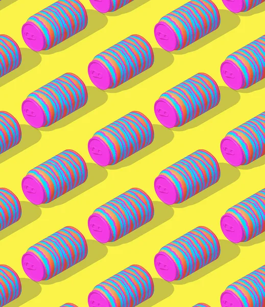 Seamless Isometric Render Pattern Minimal Design Sweet Soda Candy Shop — Foto Stock