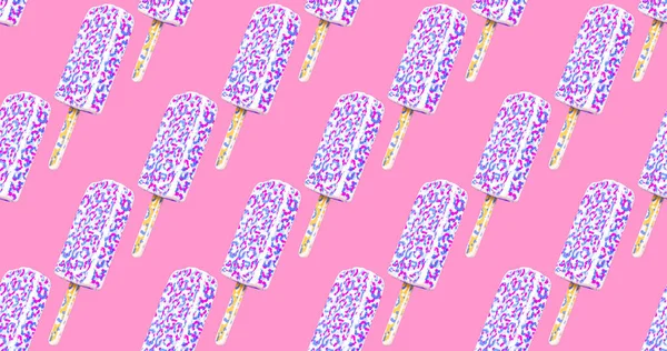 Seamless Abstract Render Pattern Minimal Design Banner Creative Ice Cream — 图库照片