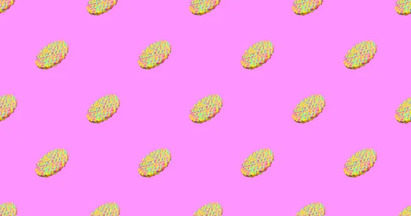 シームレスな抽象3Dレンダリングパターン 創造的なワッフルの背景 キャンディーショップ 甘いパーティーのコンセプト — ストック写真