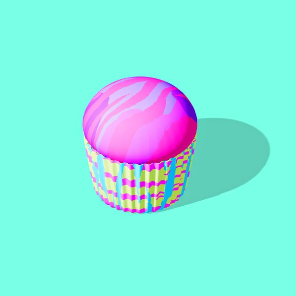 Minimalistic Stylized Collage Isometry Art Render Creative Candy Cake Design — Stockfoto