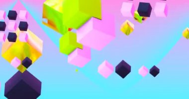 4K animasyon döngüsü. Soyut geometri arka planı. Tasarım ve müzik için ideal yaratıcı modern duvar kağıdı 