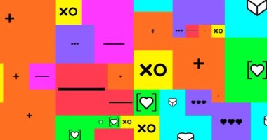 4K animasyon döngüsü. Soyut geometri arka planı. Tasarım ve müzik için ideal yaratıcı modern duvar kağıdı 