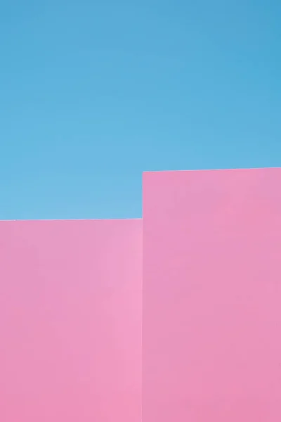 Minimalistisch Rosa Wand Und Blauer Himmel Hintergrund Architektur Und Geometrie — Stockfoto