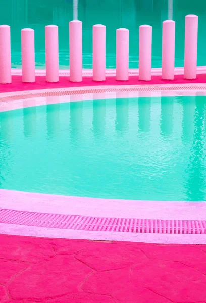 Mode Tropische Minimale Locatie Zwembad Relaxruimte Unicorn Levenskleuren Stijl Behang — Stockfoto