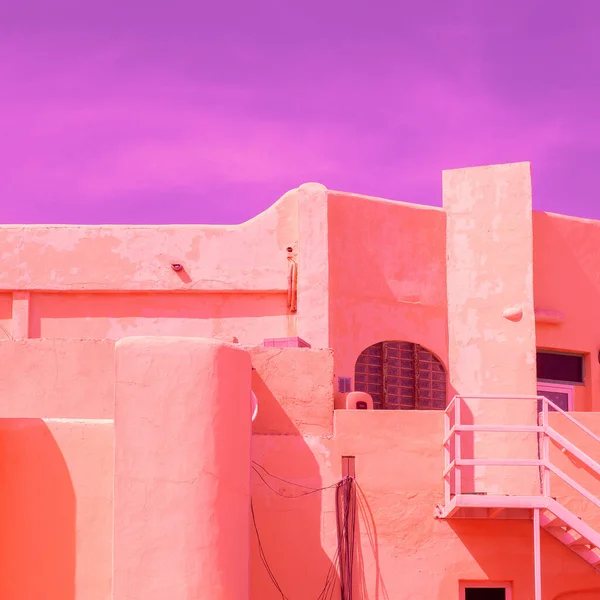Minimalistyczna Architektura Stylowa Przestrzeń Modne Połączenie Kolorów Różowy Fioletowy Geometria — Zdjęcie stockowe