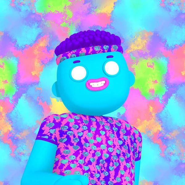 Lustigt Hipster Pojke Avatar Sportig Aktiv Stil Kreativ Mode Minimalistisk — Stockfoto