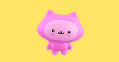 Komik döngülü çizgi film kawaii kedi karakteri. Sevimli duygular animasyonu. 4k video