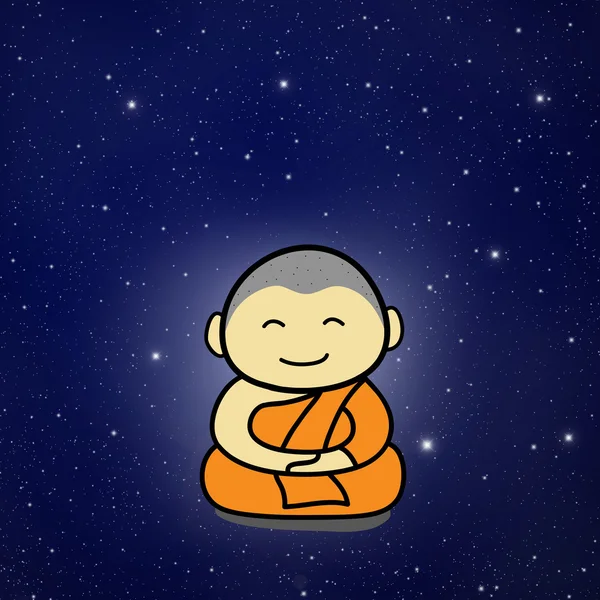 Buddhistisk munk cartoon — Stockfoto