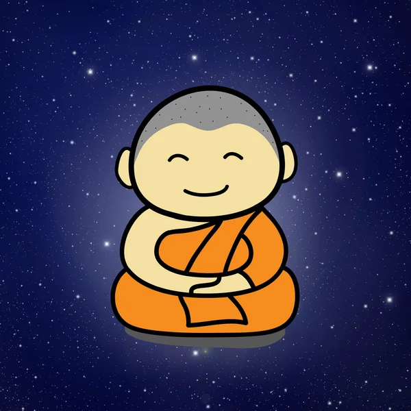 Buddhistisk munk cartoon — Stockfoto