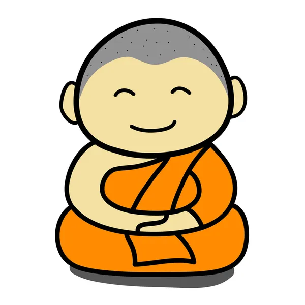 Buddhist monk cartoon — Stock Vector