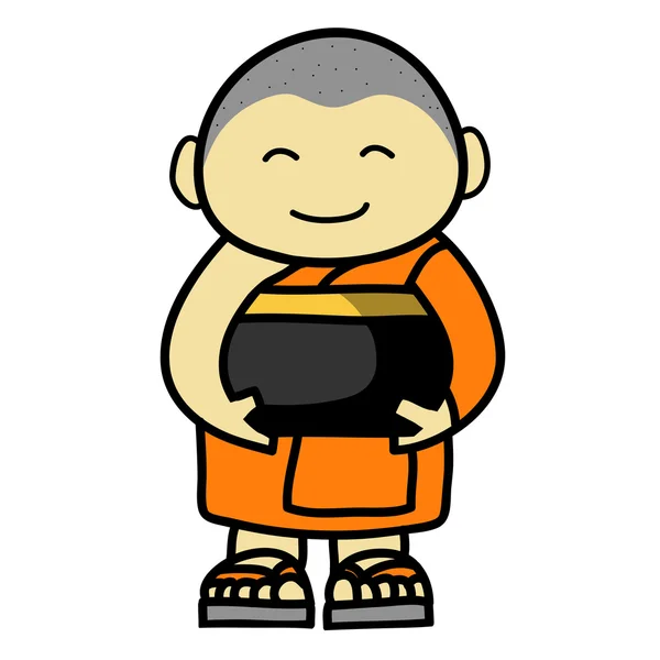 Buddhistisk munk cartoon — Stock vektor