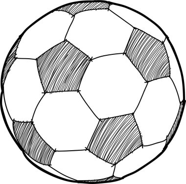 Hand writing soccer ball ( Football ) cartoon . clipart