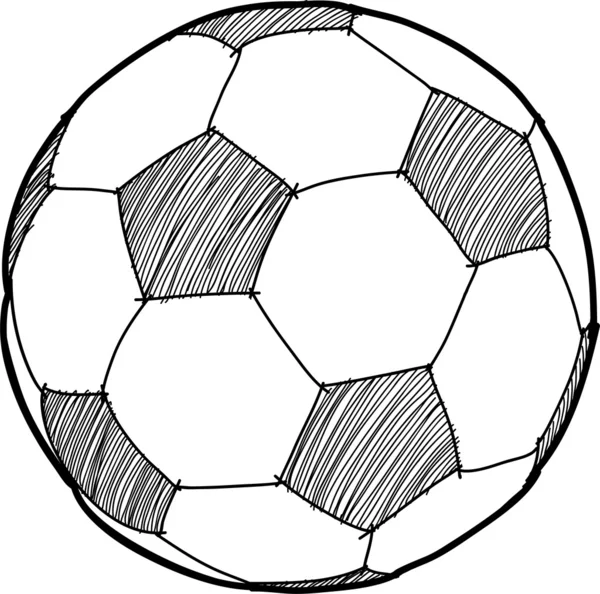 Hand writing soccer ball ( Football ) cartoon . — Stockový vektor