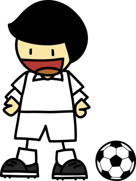 Cartone animato giocatore di calcio — Vettoriale Stock