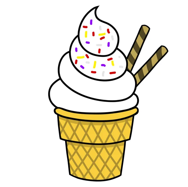 Ice cream Hand writing cartoon. — Stock Vector